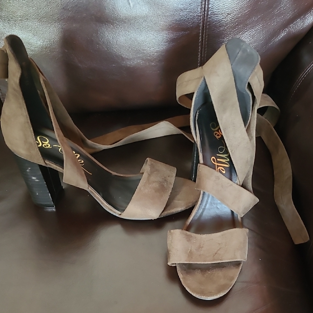 Olive Green Suede Women's Heels